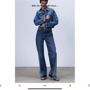 Zara wide leg patchwork collection jeans
